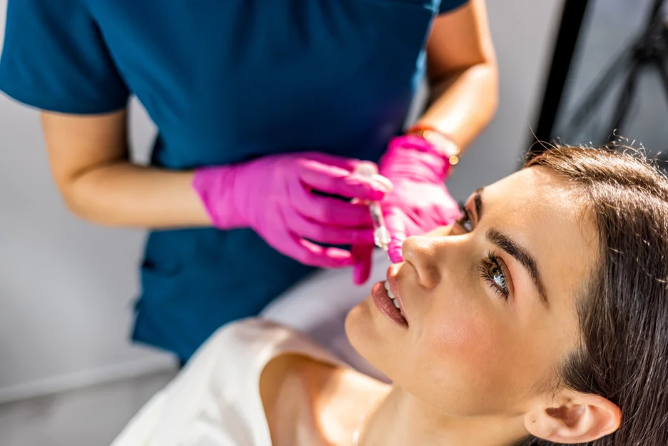 a woman had lip filler treatment